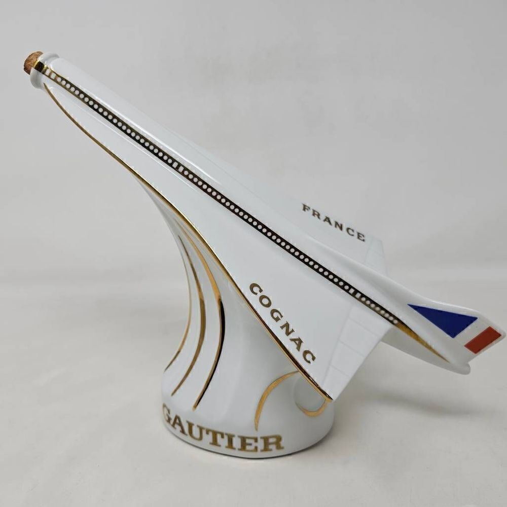 GAUTIER COGNAC WHITE AIR FRANCE CONCORD LIMOGES FRANCE PORCELAIN DECANTER READ
